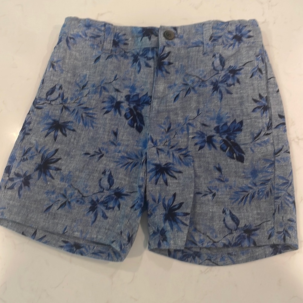 Boys Janie and Jack Blue linen Shorts size 5